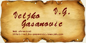 Veljko Gašanović vizit kartica